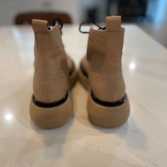 New Free People Mara Lace Up Platform Boots in Taupe Brown size US 9 / EUR 39 - Picture 9 of 9